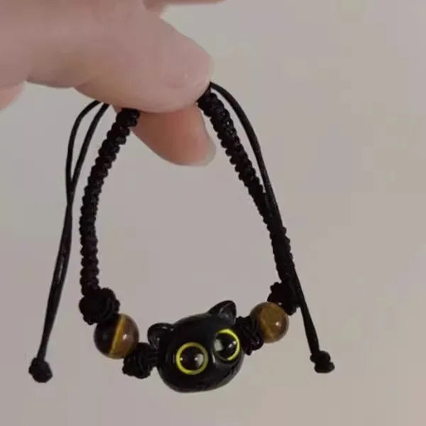 Cute Cartoon Big Eye Cat Luminous Bracelets Glow In The Dark Fluorescence Pendant Bracelet For Women Couple Friendship Jewelry