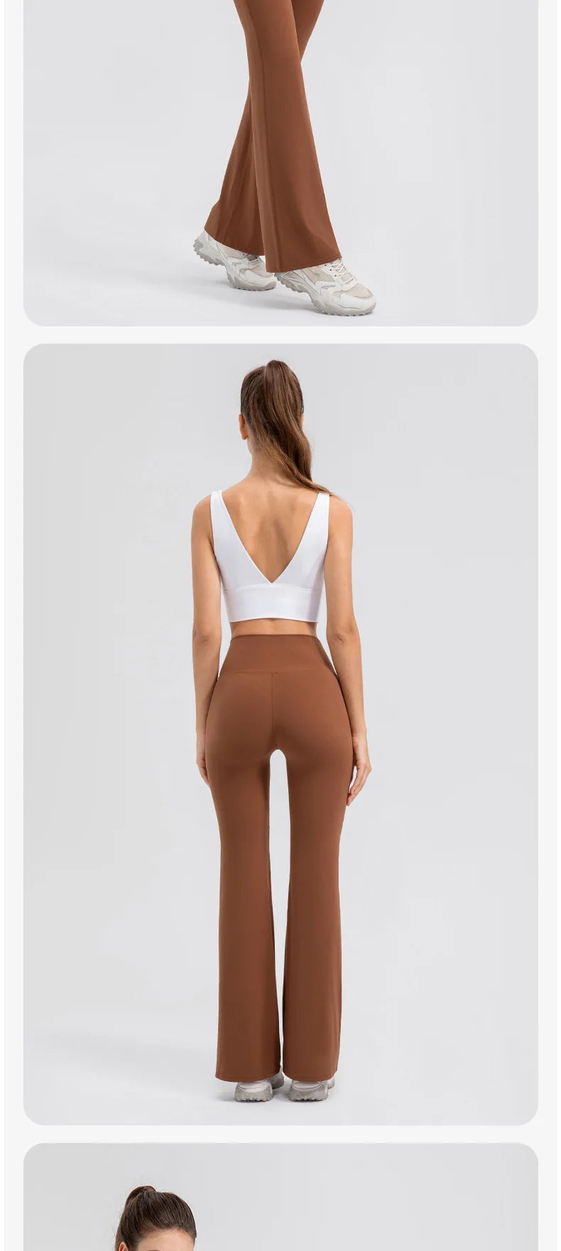 Sports Flared Leggings Womens Yoga Pants Gym Fitness Tights