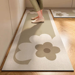 Japanese Minimalist Anti-skid Floor Mat for Household Use - Quiet Cream Style Kitchen