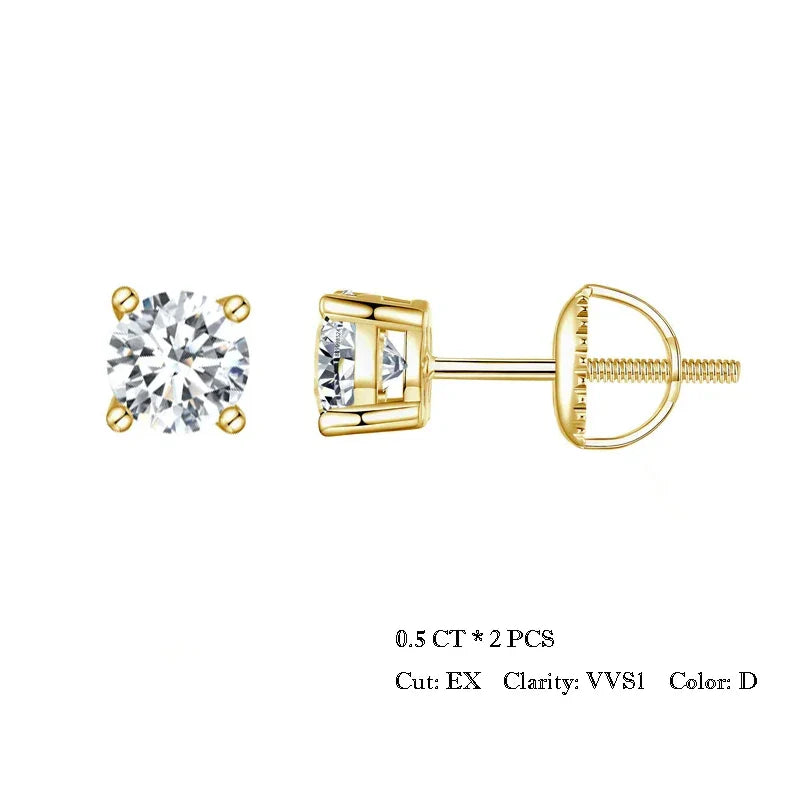 BAMOER 4 Prongs Moissanite Earrings for Women Solid 925 Sterling Silver 2CT VVS1 Lab Diamond Sparkling Classic Wedding Jewelry