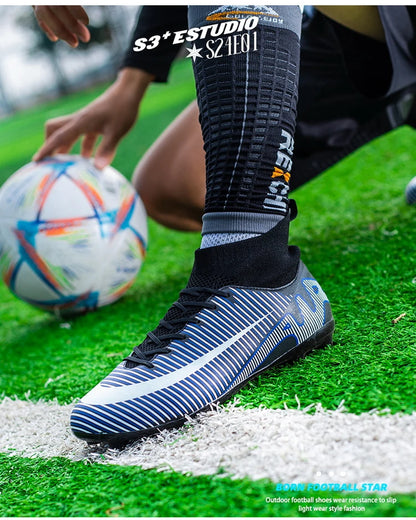 Professional Men Soccer Shoes FG/TF  Football Boots Cleats Breathable  Outdoor