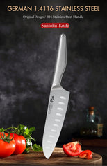 7-inch Professional Japanese Santoku Knife High Carbon German 1.4116 Steel