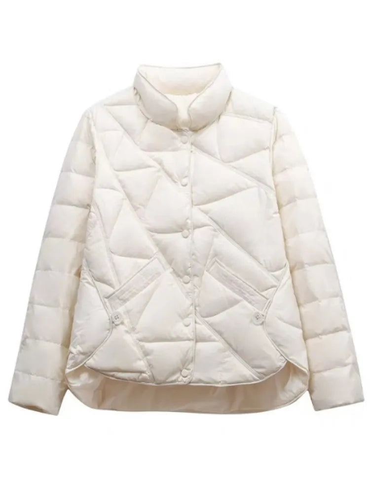 Fashion Women Puffer Jackets Ultra Light Duck Down Cotton Jacket