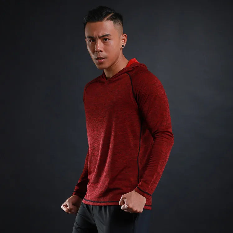 Men Hoodies Summer Running Fitness Casual Hooded Quick Dry Sweatshirts