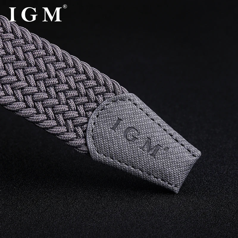Men's metal pin buckle casual fashion high quality elastic jeans canvas stretch woven belt