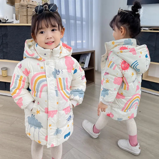 New Girls Boys Down Jacket Winter Coats Children Clothes Hooded Windbreaker Coat