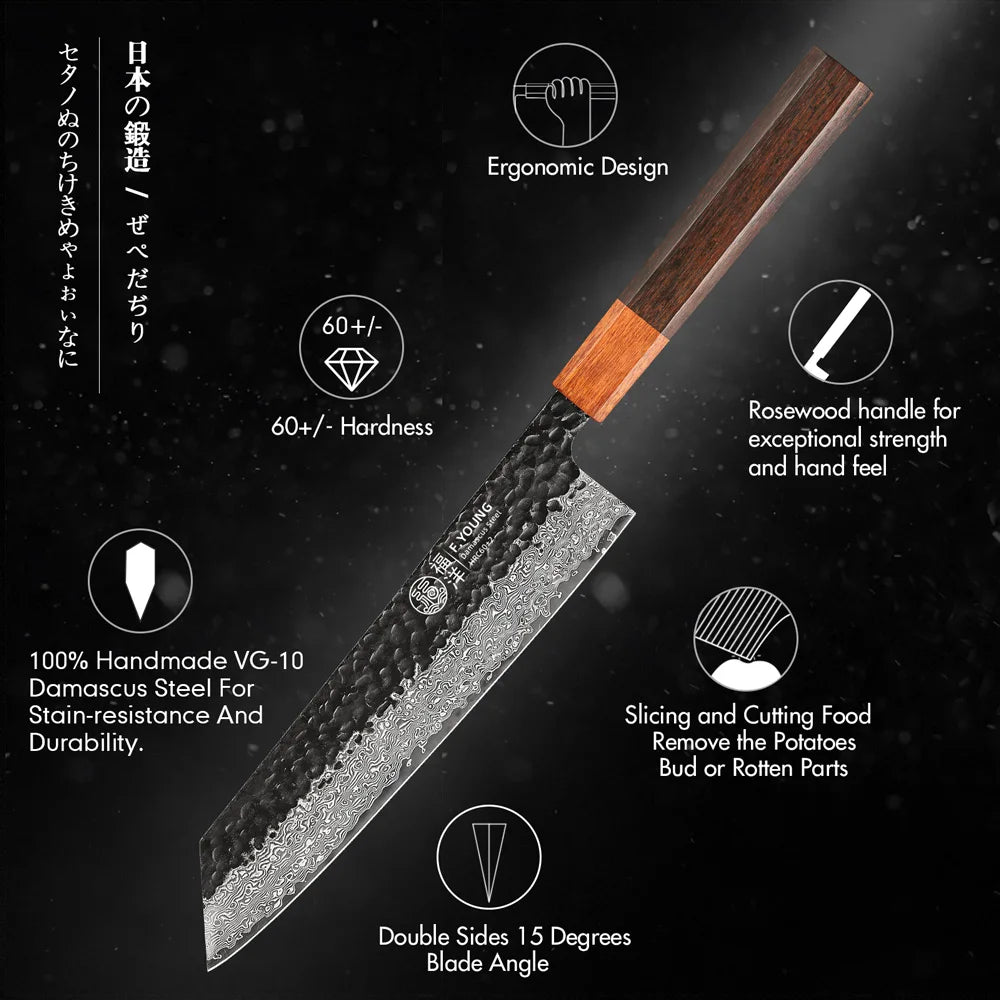8.2" Japanese Kiritsuke Chef Knife Damascus Steel Sharp Meat Vegetable