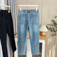 Spring Autumn 100KG Split Leg Opening Drainpipe Jeans