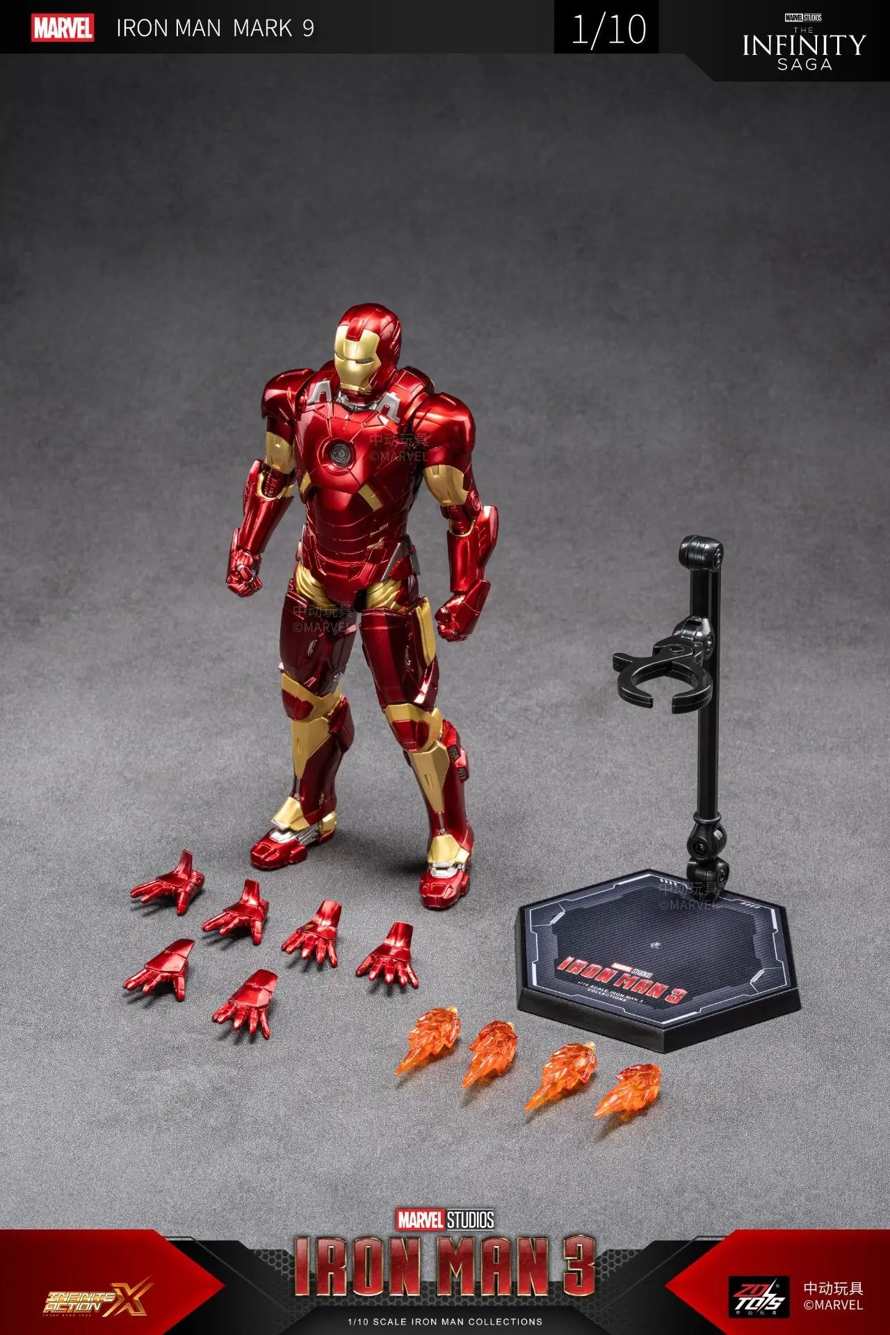 1:10 ZD Toys Iron Man MK38 Igor MK25 Striker MK26 Gamma MK36 Peacemaker MK40 MK15 Sneaky Action Figure Collections Gift