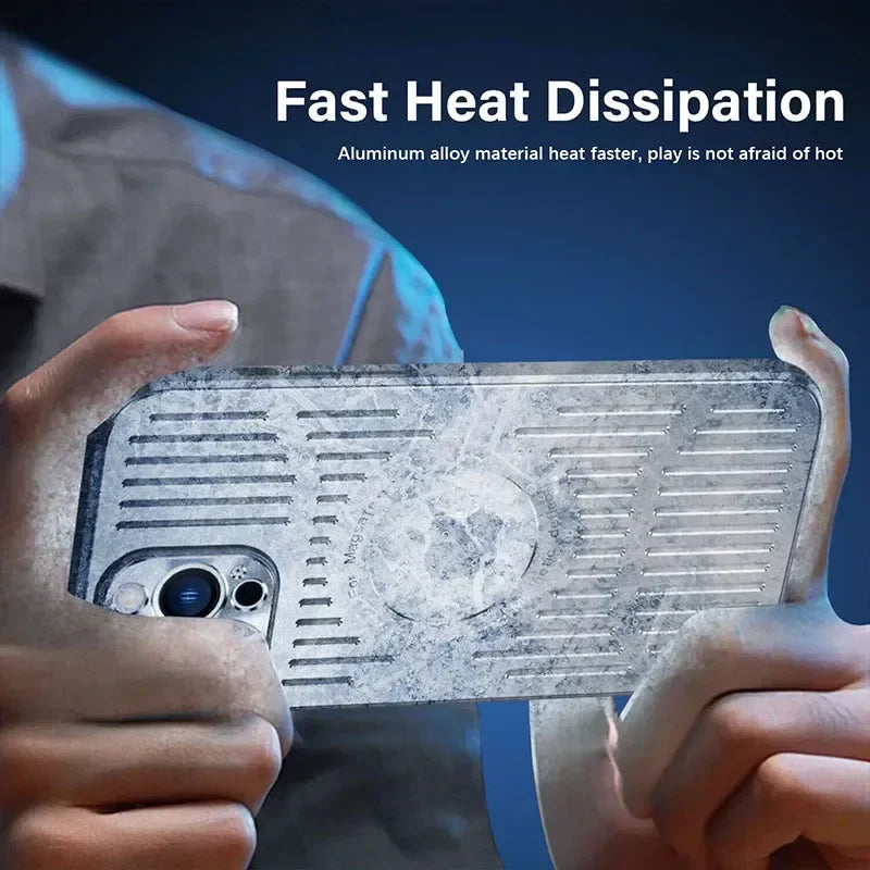 Better Heat Dissipation Aluminum Metal Phone Case For iPhone 17 16 15 14 13 12 Pro Max Back Cover