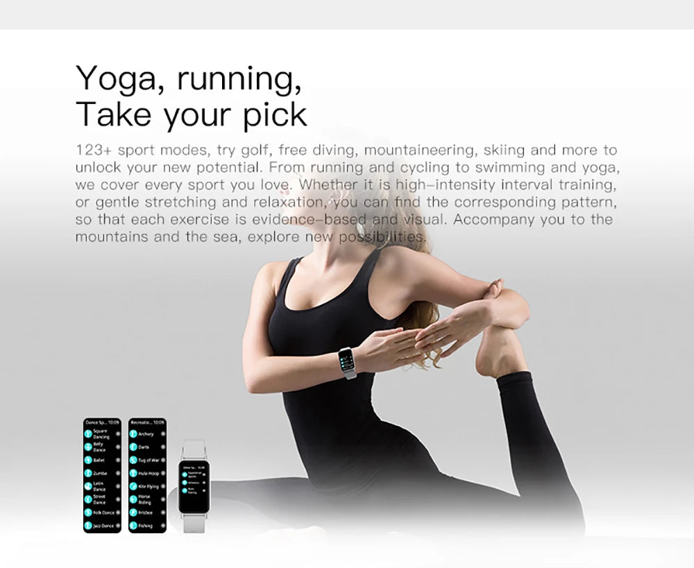 LIGE Smart Watch Men Women Smart Bracelet Wristband 1.45 Inch Heart Rate Waterproof Sports Fitness Tracker Bluetooth Call Band