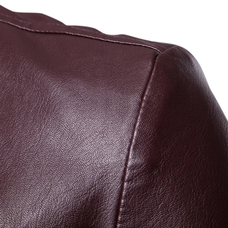 Men Slim Autumn Causal Vintage Leather Jacket Coat Men Design Motorcycle