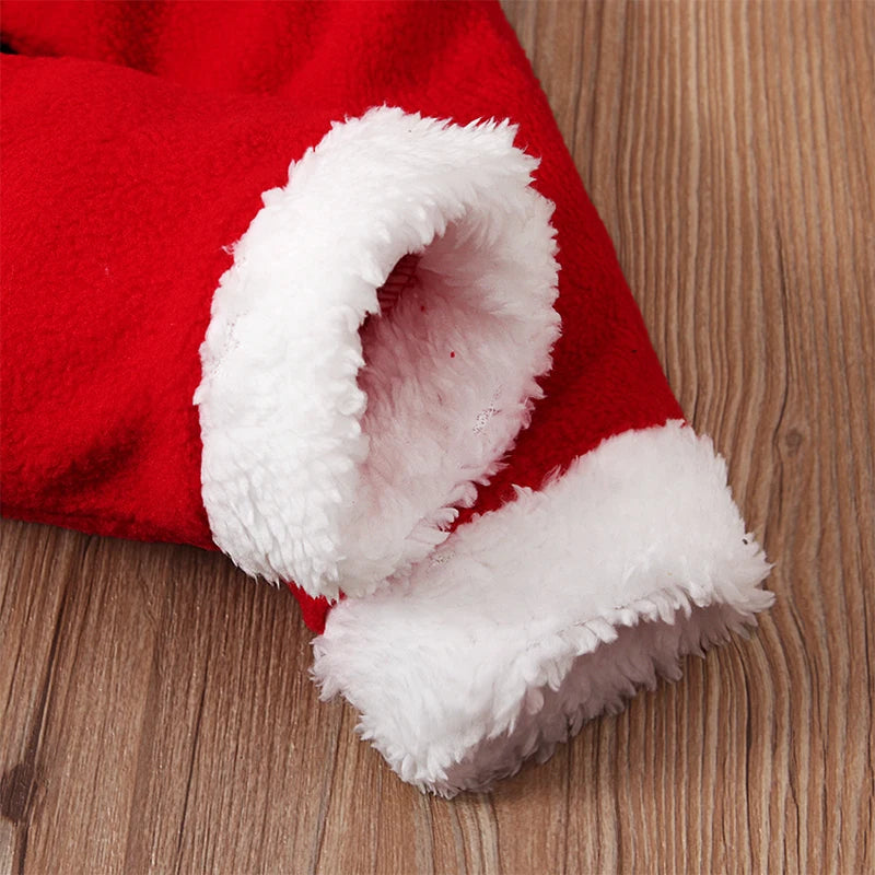 Baby Boy Girl Christmas Outfit Toddler Santa Costume Cute Santa Claus Cosplay Dress Up Clothes Xmas Coat Pant 4pcs Set