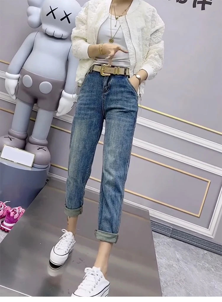 Y2k Large Size Tencel Straight Leg Jeans Female Summer Thin