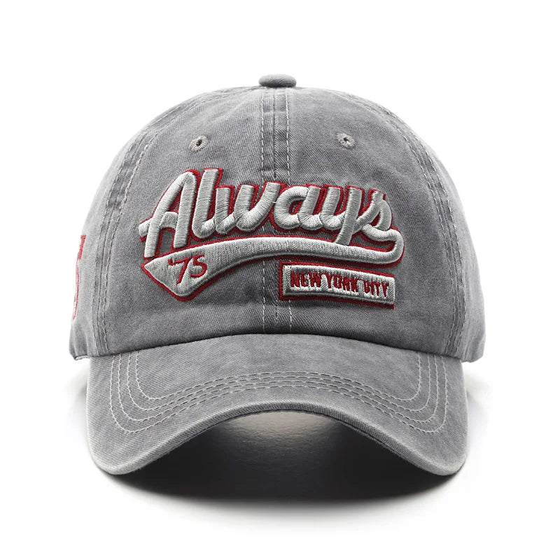 Women Men Baseball Cap Fashion Letter Embroidery Snapback Hat Vintage Washed
