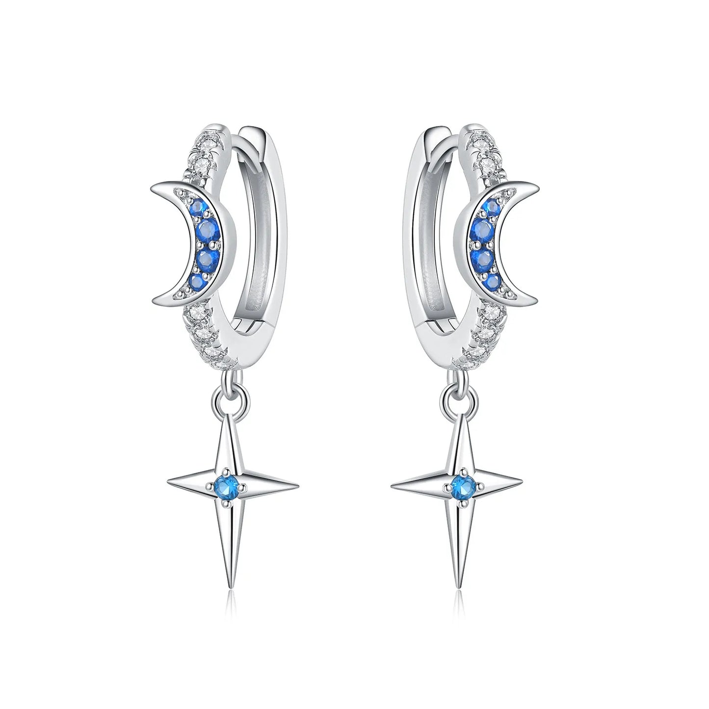 PANPOKI 925 Sterling Silver Multi Layer Starry Tassel Drop Earrings Women Earrings Charm Trend Versatile Party Jewelry Gifts