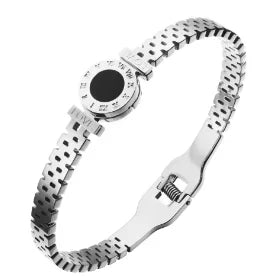 Bamboo Beads Punk Gold Plated Bangle for Women Men Trendy Stainless Steel Metal Bracelets Geometric Round Bead Jewelry Accessory