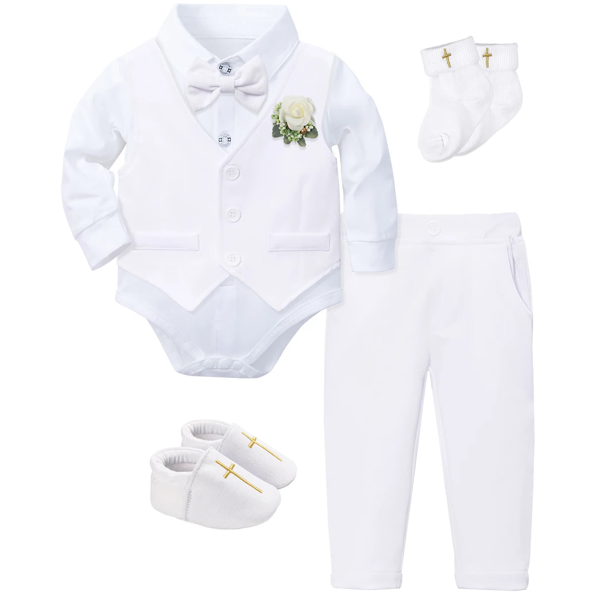 Outfit Boy Infant Baby Church Christening Suit Toddler White Blessing Set Newborn Easter Birthday Party Gift Clothes