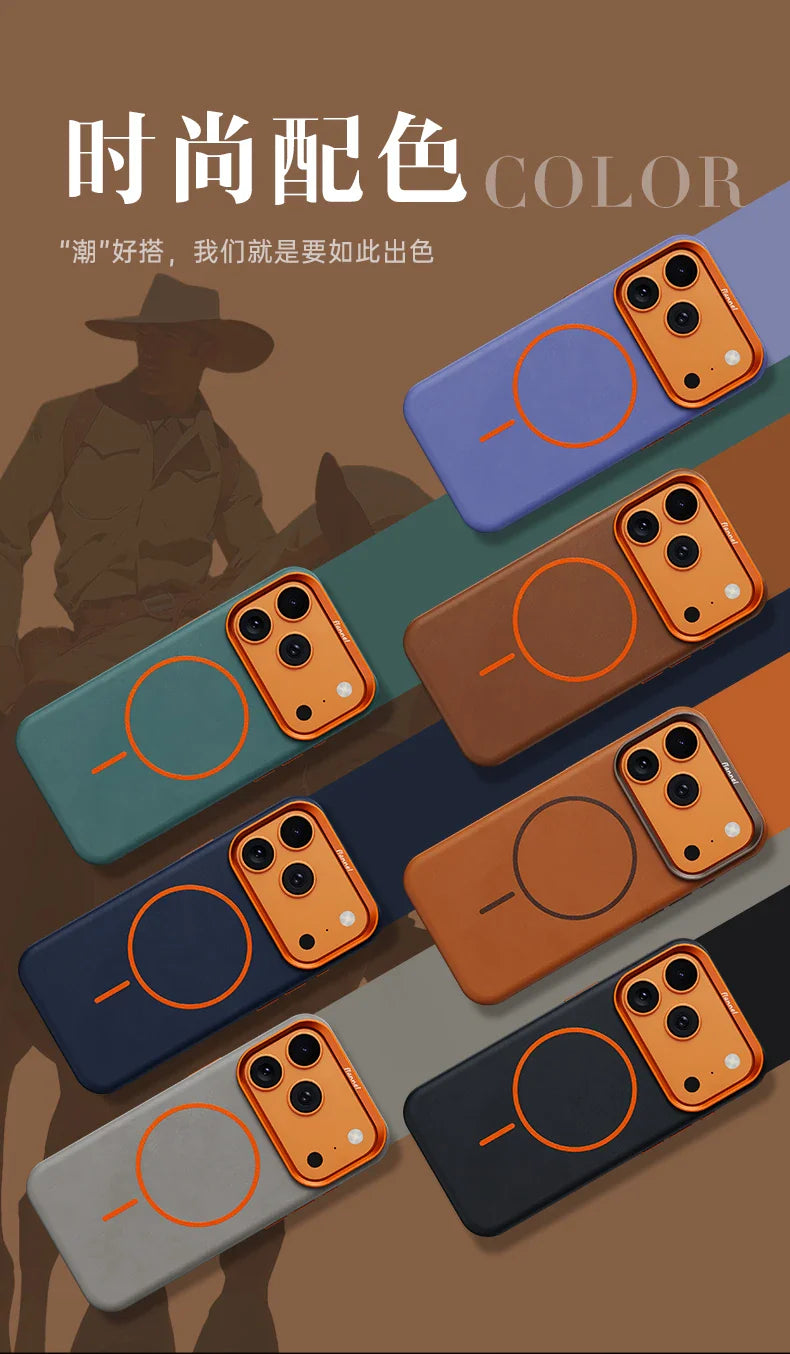 For iPhone 17 Promax Elephant Leather Texture, Minimalist & Premium Feel, Magnetic, Unique Design, Full-Coverage & Shockproof