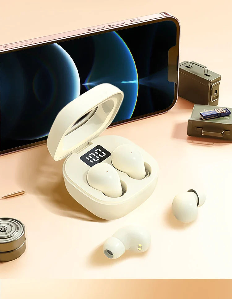 Mini Sleep Wireless Bluetooth Headphones TWS Headsets With Mic Stereo Sport In-ear EarphoneLong Standby HD Call Earbuds Game