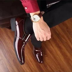 Luxury Business Oxford Leather Shoes Men Breathable Patent Leather Formal Shoes