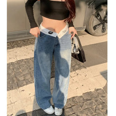 Women's Jeans Woman High Waist Female Clothing Y2k Denim Streetwear