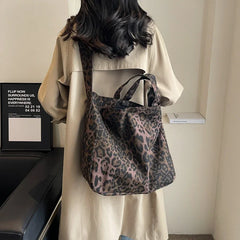 Women's Bag Leopard Print Canvas Fashionable Crossbody Bag