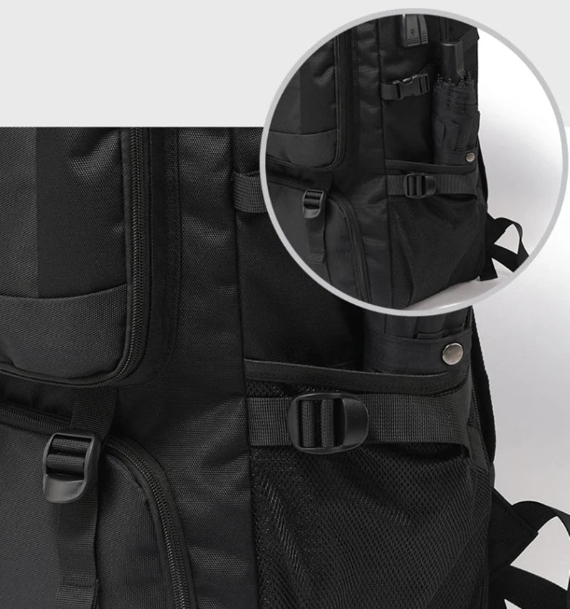 50L 80L Large Travel Backpack Men Separate Shoe Compartment Business Bag Outdoor Sports Waterproof Man Black Storage Backpacks