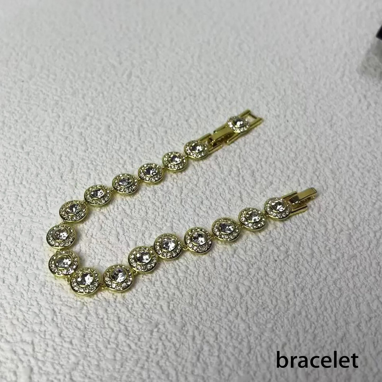 2025 New Original Round Water Drop Crystal High Jewelry Set Fashion Dazzling Women's Bracelet Earring Necklace Ring Wedding Gift