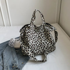 Women's Bag Leopard Print Canvas Fashionable Crossbody Bag