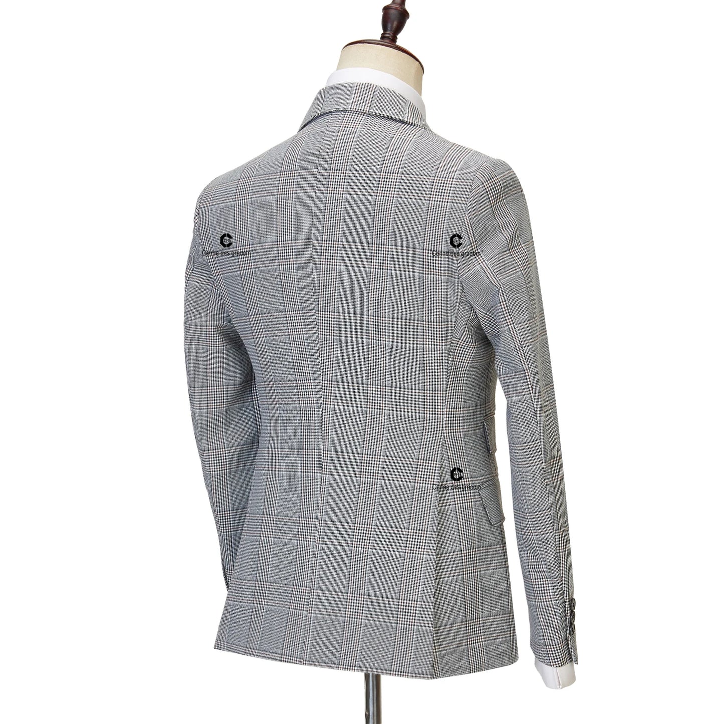 Tuxedo for Mens: Classic Full Men's Suit Plaid 2 Pcs Vintage Double-Breasted Jacket