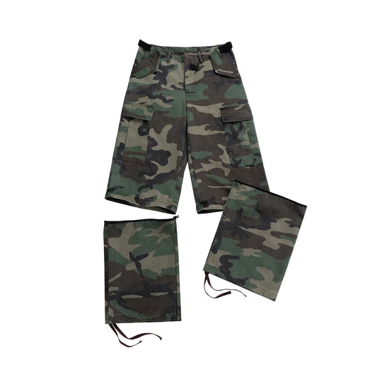 Camouflage Cargo Pants for Men and Women Straight Contrast Color Baggy