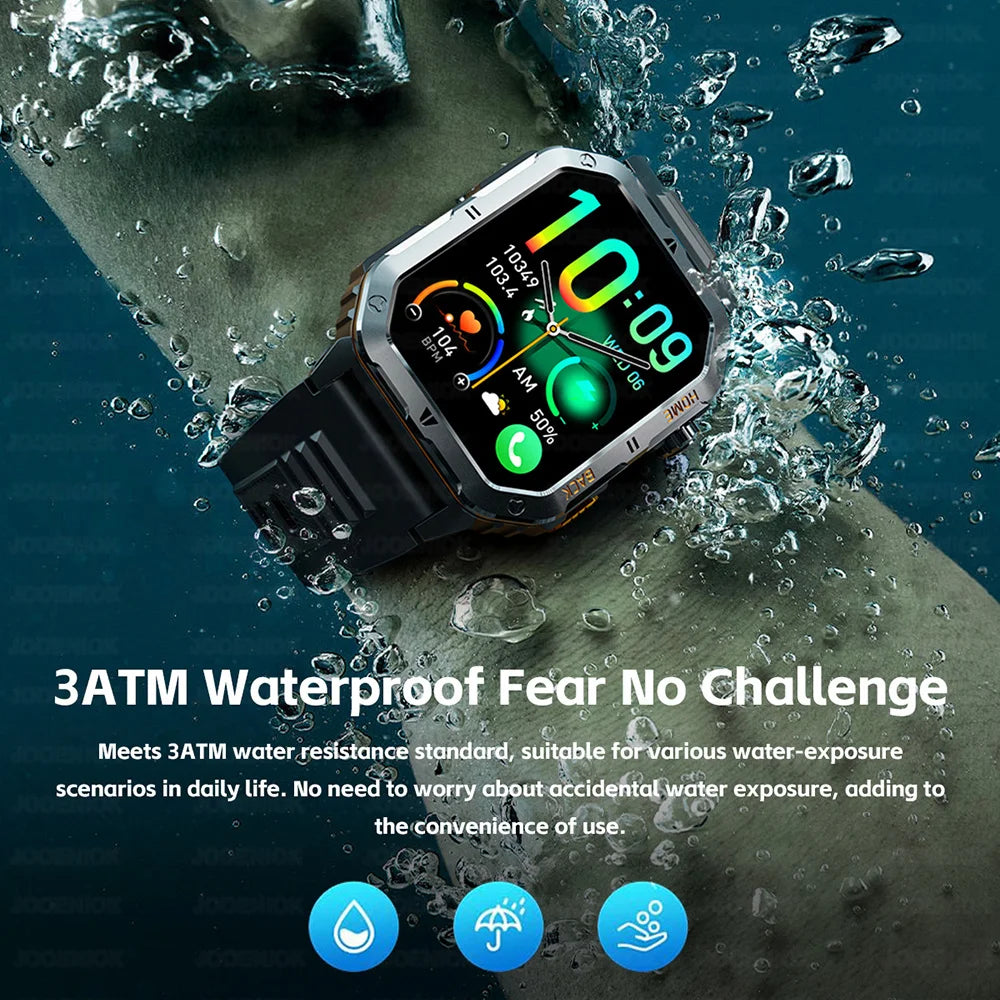 New 1000mAh Battery Outdoor Sports Smart Watch 2.01 inch HD Screen LED Flashlight Bluetooth Talking SmartWatches For Men Women