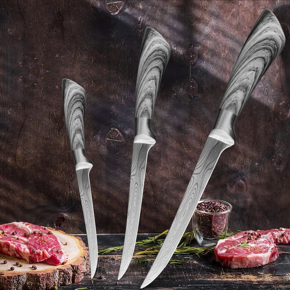Fish Fillet Knife 6"-7" Professional Boning Stainless Steel Knife  Chef Cutter Knife