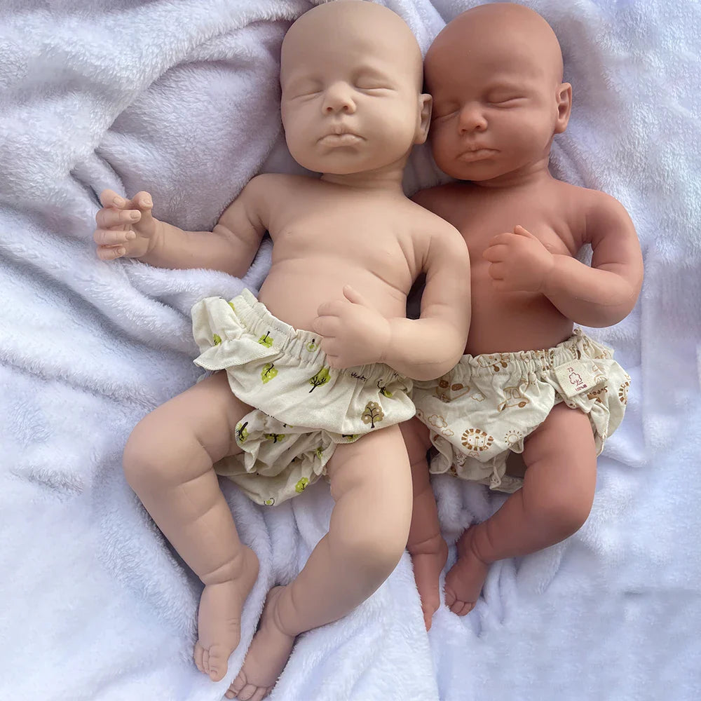 Full Body Silicone Reborn Baby Girl Loulou 20Inch 1:1 Lifelike Silicone Bebe Washable Newborn Dolls for Kids Teaching