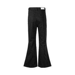 Y2K RO Style Wide Leg Black Vintage Jeans Flare Pants Men's Harajuku Solid Streetwear