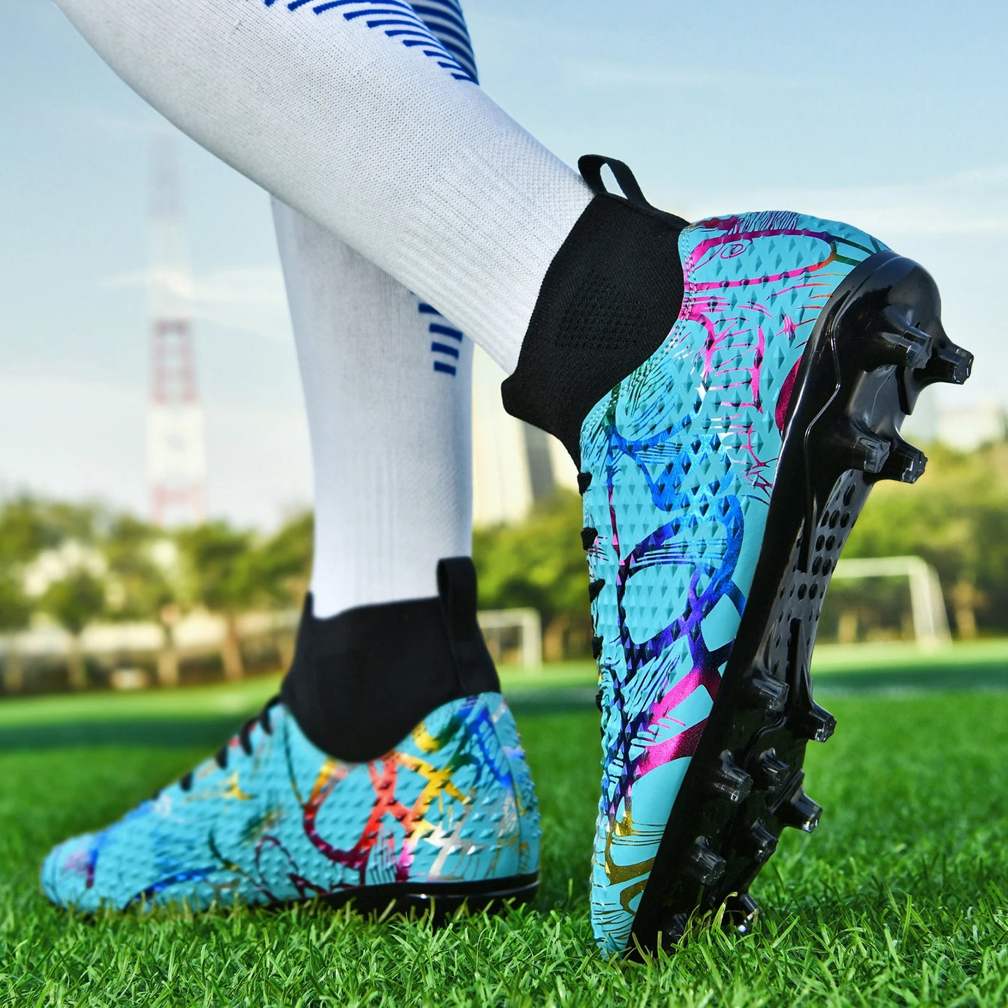 Men Soccer Shoes Children Futsal Non Slip Football Boots Grass Indoor Sports Cleats