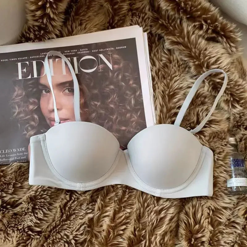 Womens 1/2 cup thickened steel ring bra underwear European and American