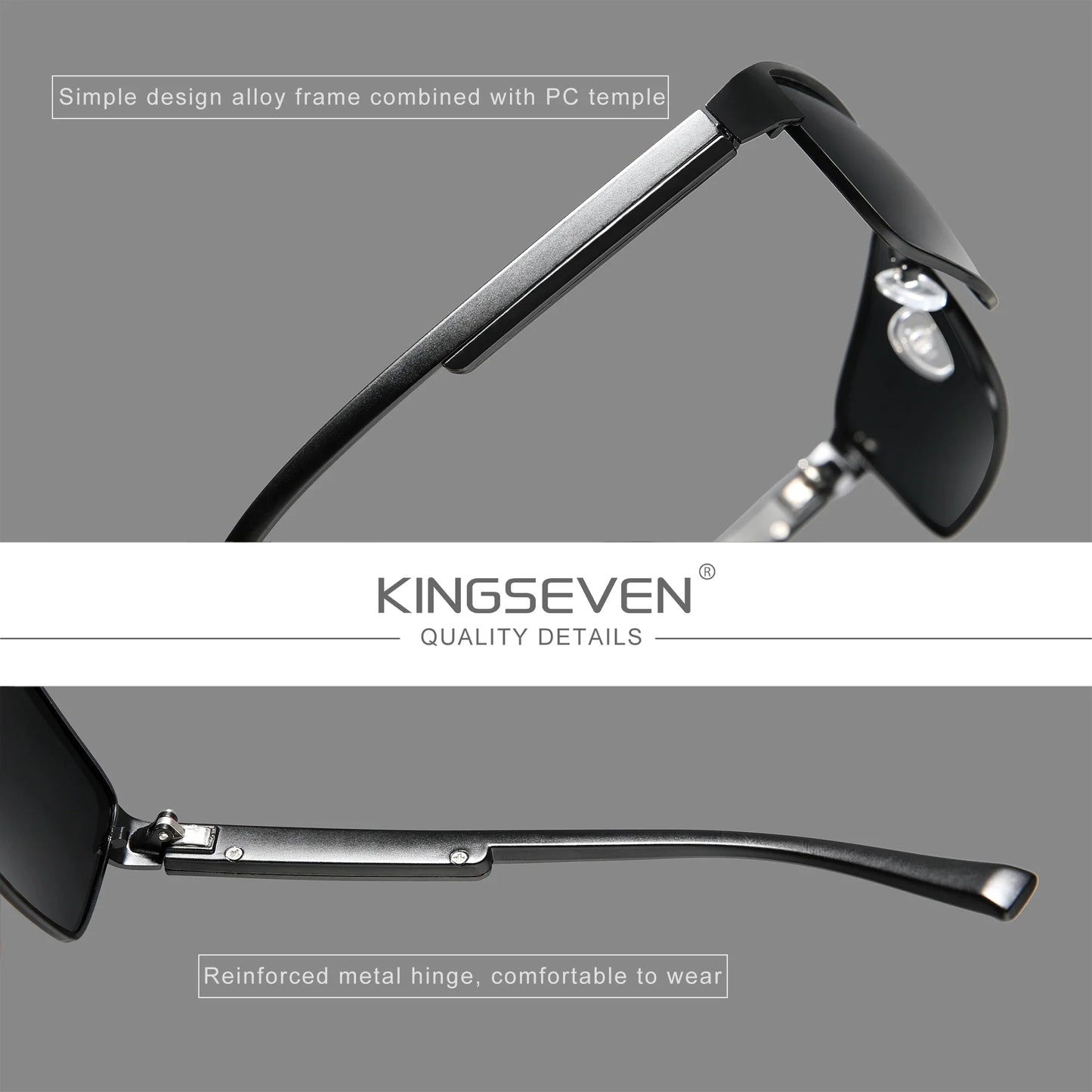 KINGSEVEN Men Polarized Sunglasses Driving UV400 High Quality Glasses Causal Rectangle Male Causal Fishing Outdoor Eyewear