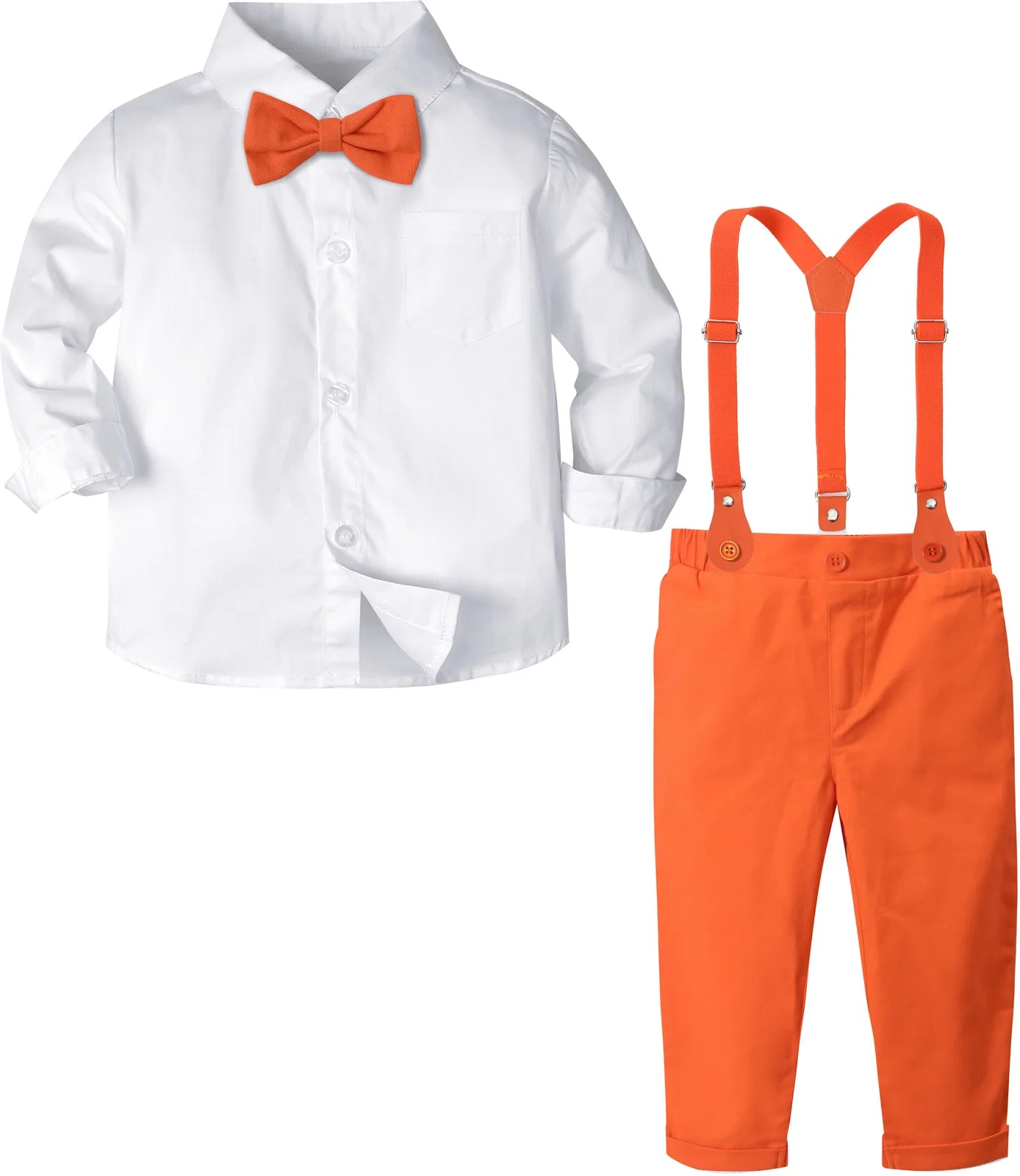 Suspenders Outfits Baby Boys Formal Clothing Sets Wedding Ring Bearer Clothes Kids Plaid Solid Suit Toddler Birthday Pants Set