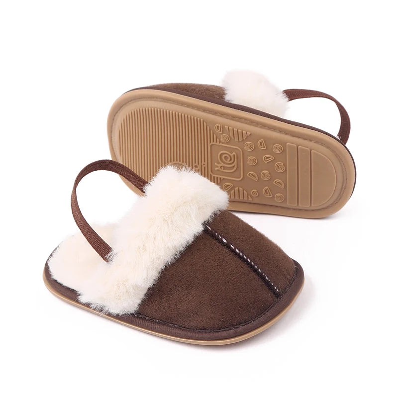 Baby Winter Warm Slipper Soft and Warm Fluffy TPR Sole Anti-slip