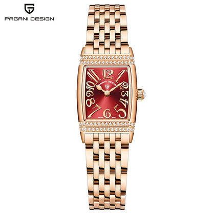 Pagani Design New 22mm Square Women's Quartz Watch Stainless Steel Sapphire Glass 50m Waterproof Women's Quartz Watch