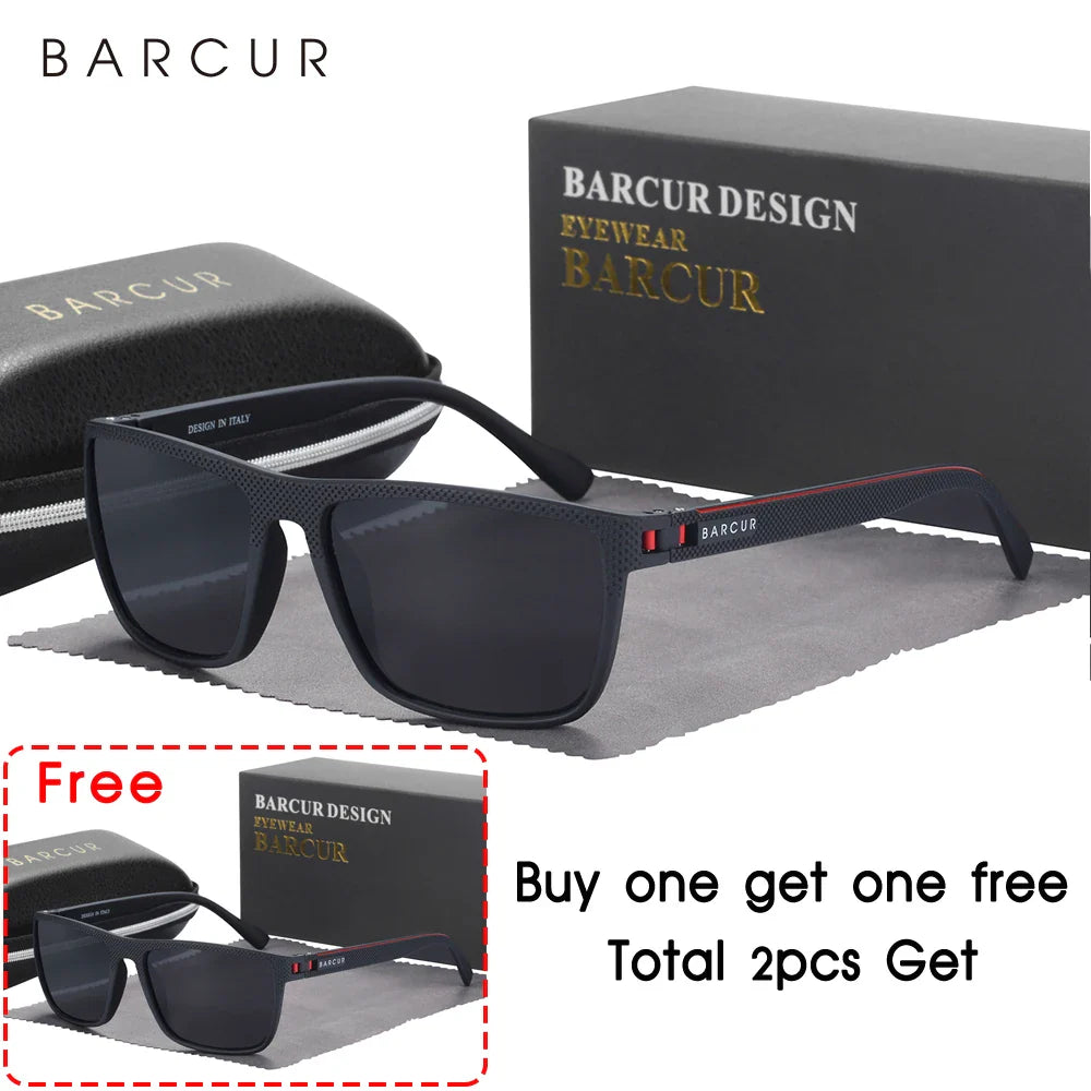 BARCUR Men Polarized Sunclasses TR90 Light Weight Fishing Travel Sun Glasses Women Outdoor Eyewear Accessory Oculos