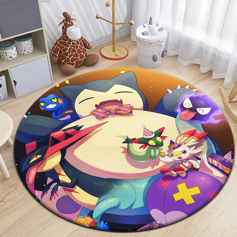 Pokemon Pikachu cartoon cute Printed Round Carpet,bedroom,Living Room,door mat