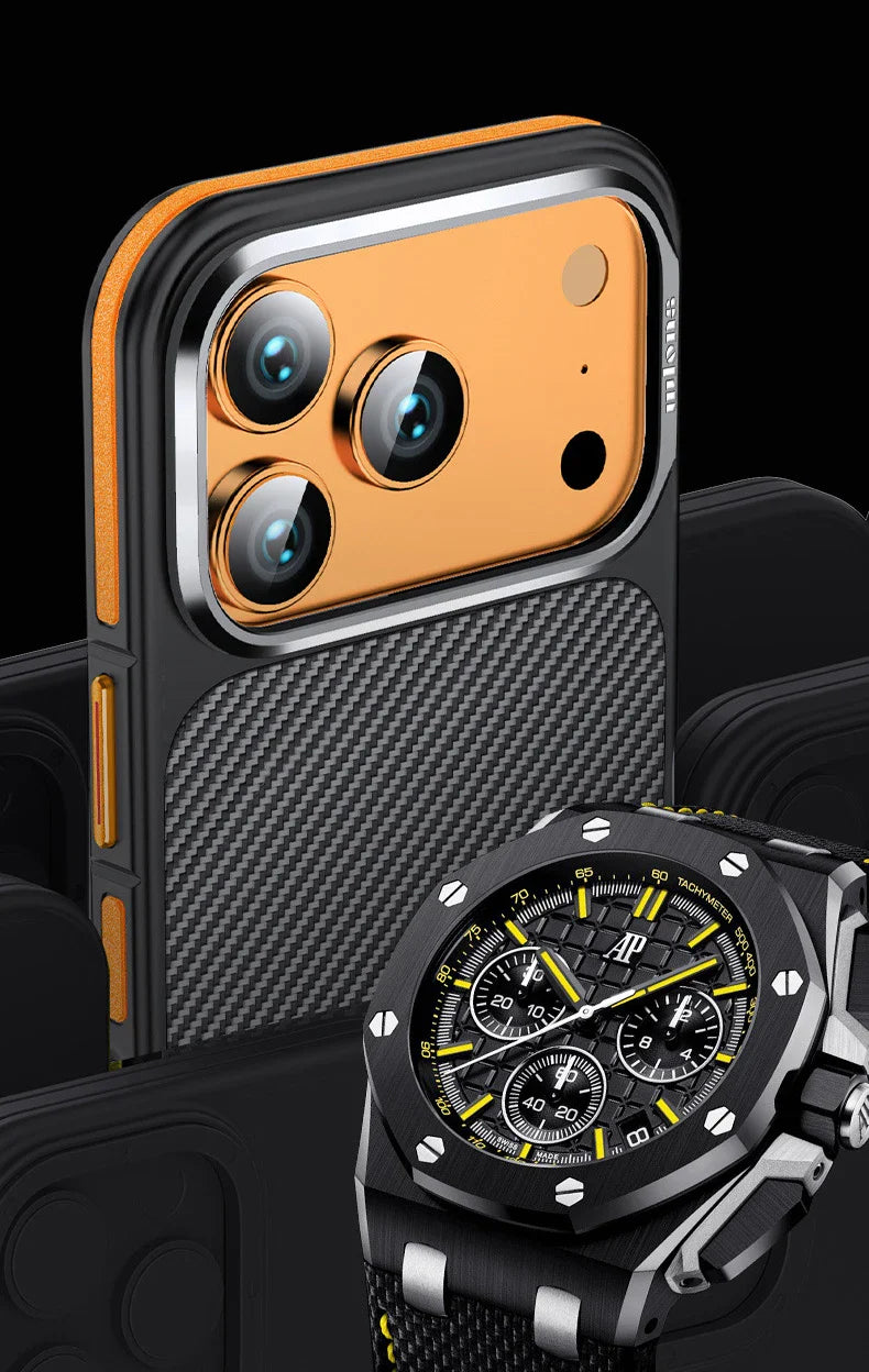 Conelz For 600D Kevlar Series Iphone pro 17 Pro Case with Magnetic Metal Camera Ring Wrapped Edge for iPhone 17 pro max Case