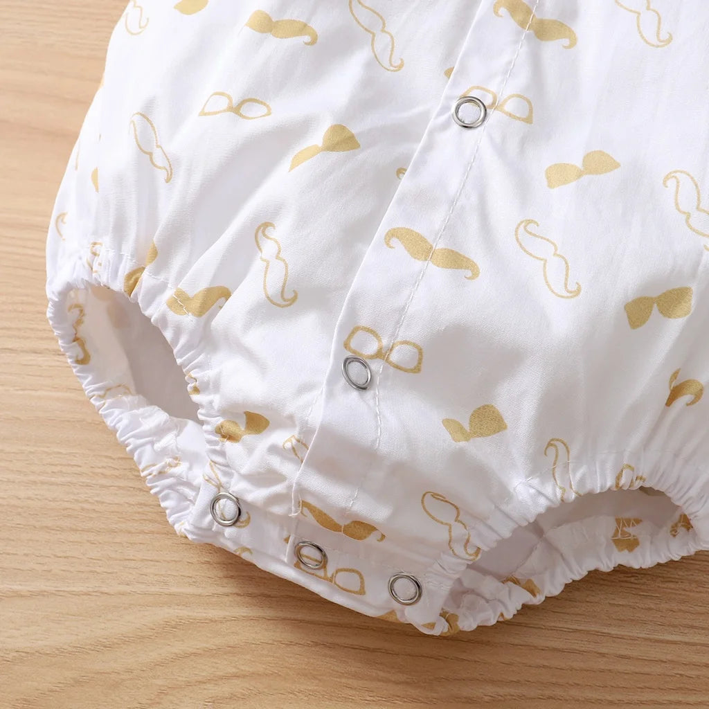0-24 Months Baby Boys Costumes Short Sleeve Bodysuit with Bow + Suspender Pants Wedding Parties Festivals Gentleman Clothing