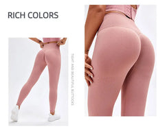 Seamless High Waist Nude Yoga Pants Women's Honey Peach Hip Lifting Tight Fitness