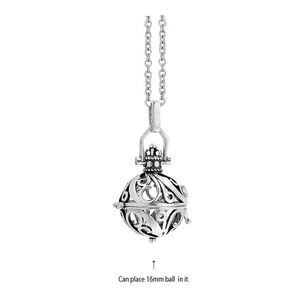 Music Chime Mexico Angel Ball Caller Locket Necklace Antique Vintage Pregnancy Essential Oil Diffuser Aromatherapy Necklace