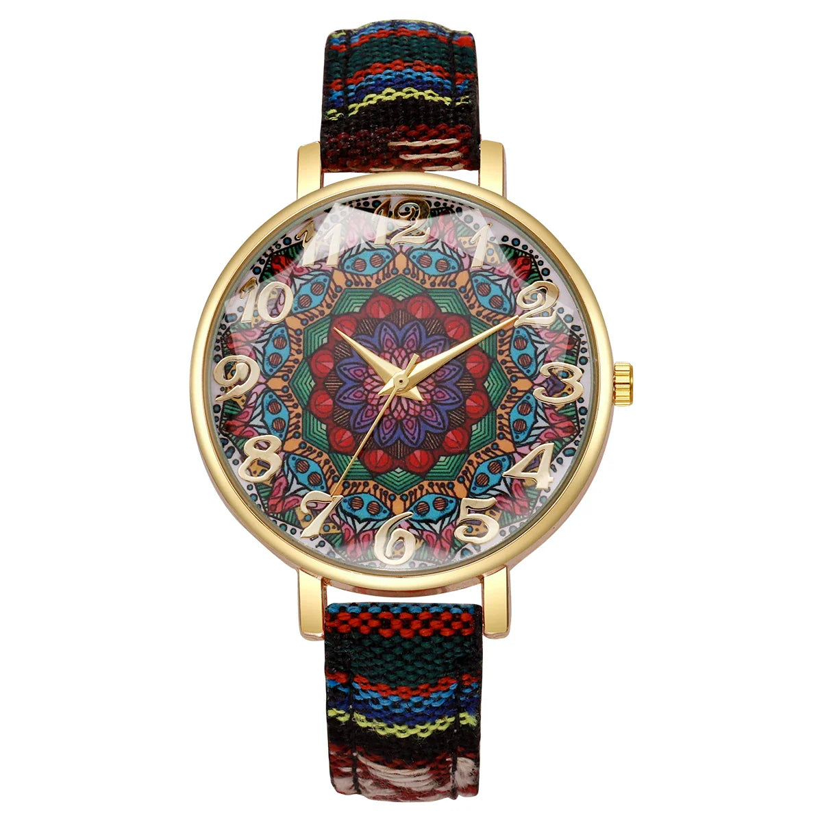 1/2/3/5PCS Fashion Women Watches Vintage Flowers Printed PU Strap Quartz Watch for Women Clock Gift Reloj Mujer（Without Box）