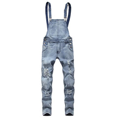 Men Stylish Slim Biker Jeans Bib Overalls Jumpsuits jeans Man Streetwear